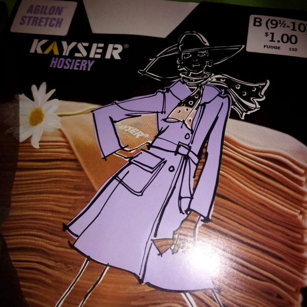 Vintage Kayser Agilon Stretch Thigh High Nylons 9 1/2-10 New